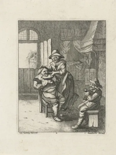 Boeren in een interieur