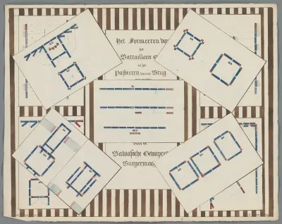 Boerenbedrieger met bladen met manoeuvres, ca. 1798-1803