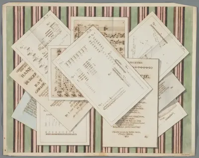 Boerenbedrieger met bladen met manoeuvres, ca. 1799-1803