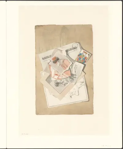 Boerenbedrieger of trompe-l'oeil met zes bladen