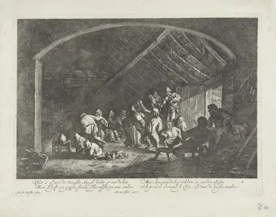 Boerendans in een schuur