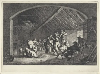 Boerendans in een schuur