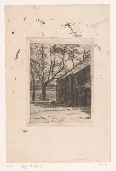 Boerenerf met deel van een boerderij