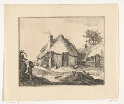Boerenerf met jongetje