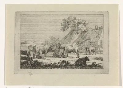 Boerenerf met koeien