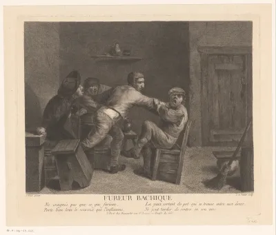 Boerengevecht in een interieur