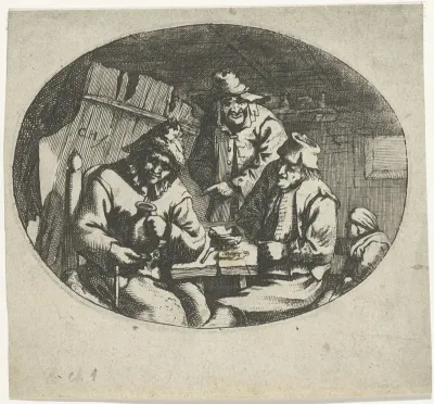 Boerengezelschap aan een tafel