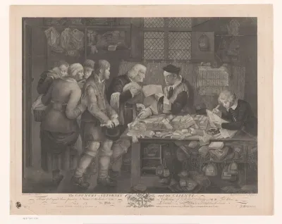 Boerengezelschap op bezoek bij een advocaat
