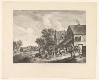 Boerengezelschap voor een herberg