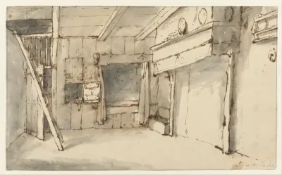 Boereninterieur met een schouw