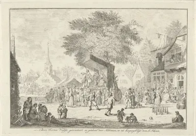 Boerenkermis in het dorp, ca. 1750