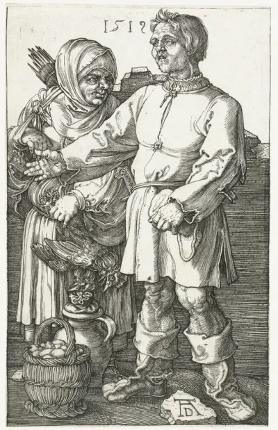 Boerenpaar op de markt