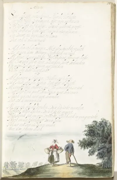 Boerenpaar, van achteren
