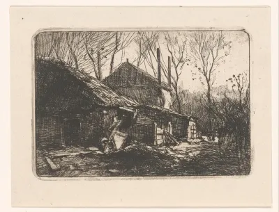 Boerenschuur en hooiberg