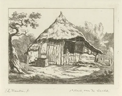 Boerenschuur met open bovendeur