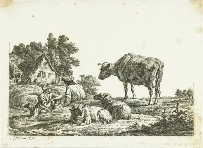 Boerenstel in weiland