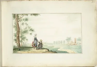 Boerenvrouw en kind