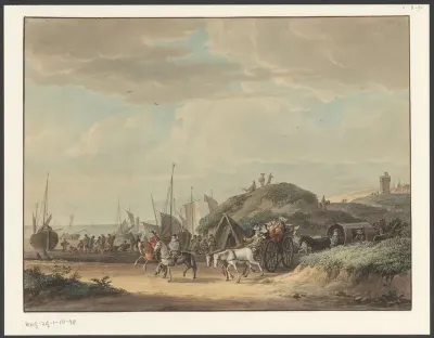 Boerenwagen in de duinen
