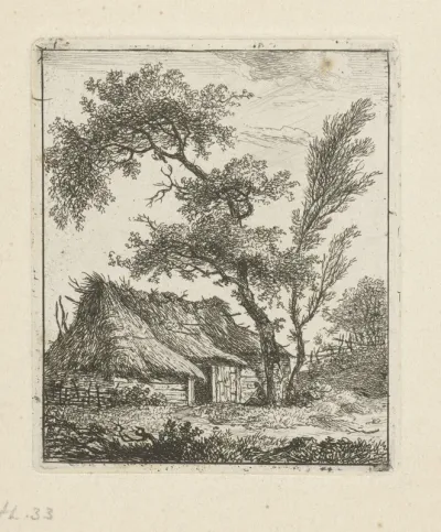 Boerenwoning bij hoge boom