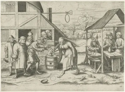 Boerin danst de eierdans