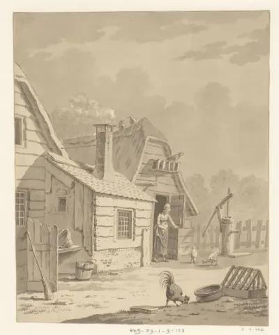 Boerin en kippen