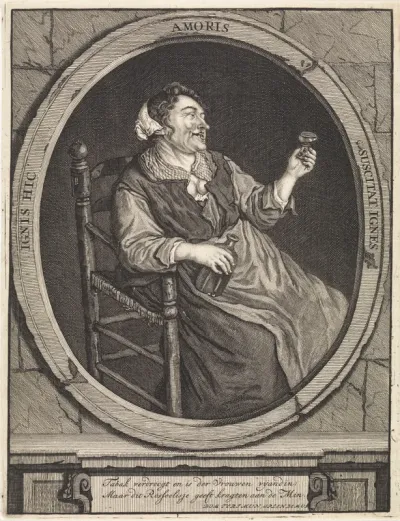 Boerin met een roemer