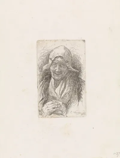 Boerin met gevouwen handen