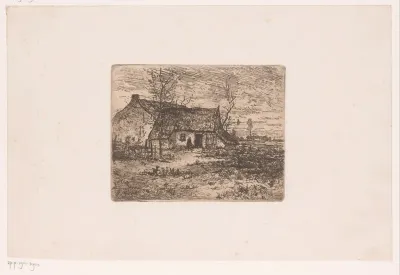 Boerin voor een boerderij