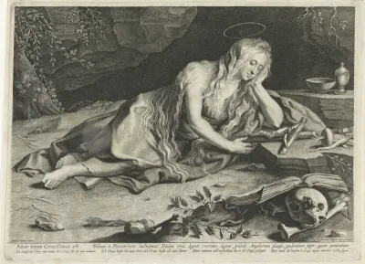 Boetvaardige Maria Magdalena in een grot