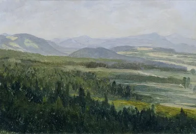 Böhmisches Mittelgebirge (aus der Mappe „16 Ansichten tschechischer Landschaften 'Česka Krajiná'“)