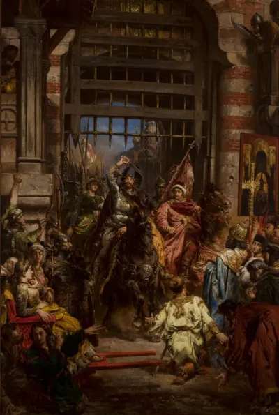 Boleslaw the Brave with Svyatopolk at the Golden Gate in Kiev