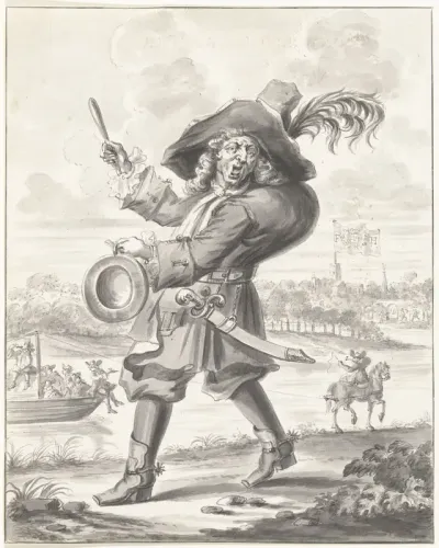 Bombario als stadsomroeper bij Vianen, 1720