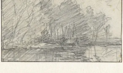 Bomen aan een vaart