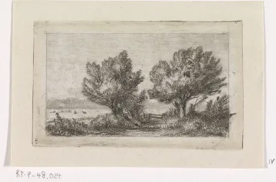 Bomen in een weidelandschap