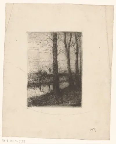 Bomen langs een vaart