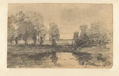 Bomen langs een waterkant bij Hooge Zwaluwe
