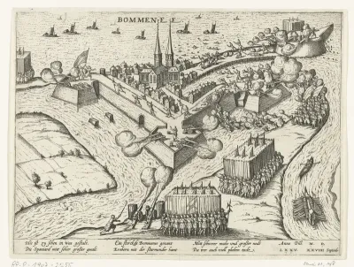 Bommenede ingenomen door de Spanjaarden, 1575