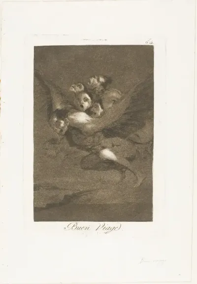 Bon voyage, plate 64 from Los Caprichos