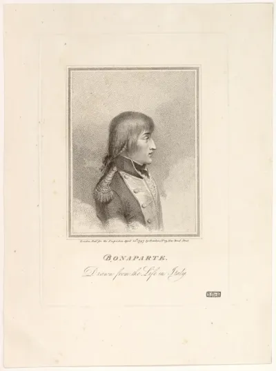 Bonaparte drawn from the life in Italy. London, Pub.d April 20th 1797 by Tomkins