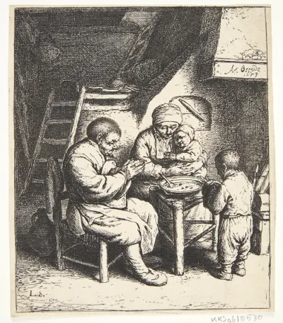 Bondefamilie i bøn