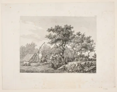 Bondegård ved en vippebrønd