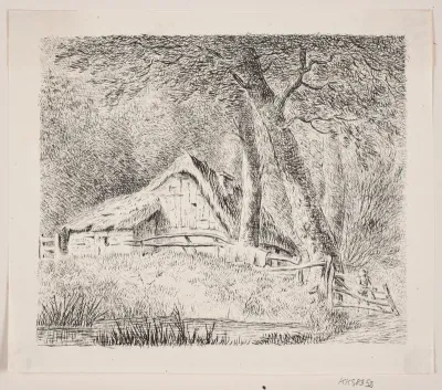 Bondehus i en skov