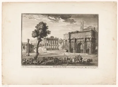 Boog van Septimius Severus en Tempel van Saturnus