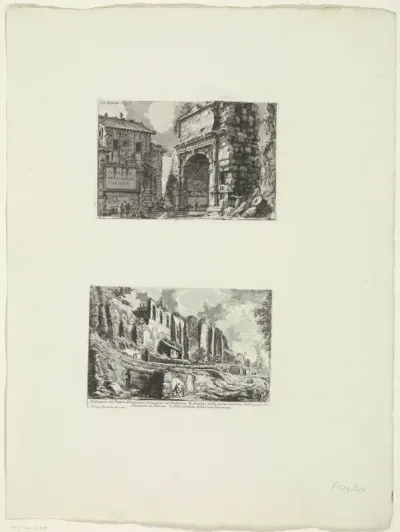 Boog van Titus en ruïnes op de Palatijn te Rome