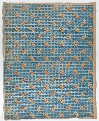 Book cover with overall blue dot and floral pattern