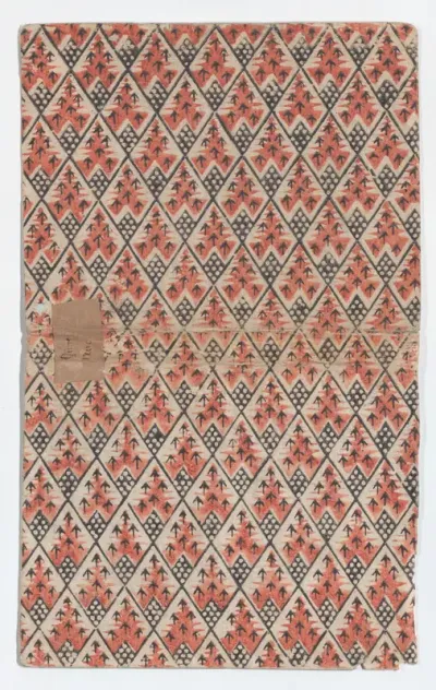 Book cover with overall diamond pattern with arrows