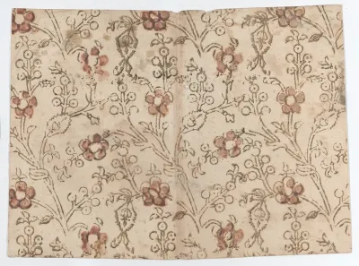 Book cover with overall floral and bud pattern