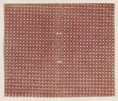 Book cover with overall red geometric pattern