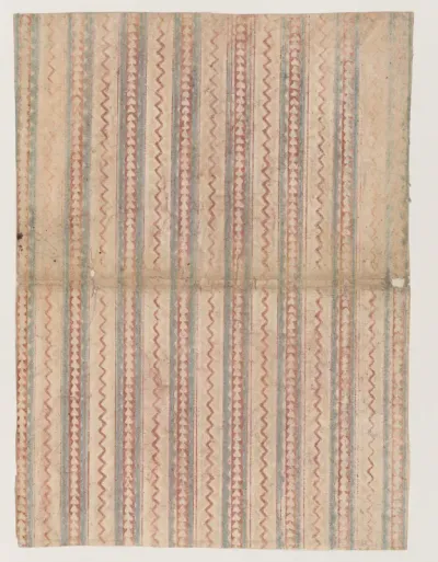 Book cover with overall stripe, zigzag, and triangle pattern