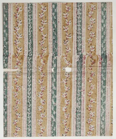 Book cover with yellow and green striped floral pattern